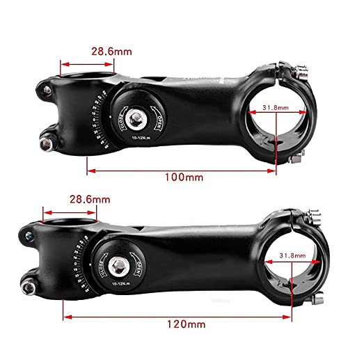 AILOVA Vástago De Bicicleta De Montaña,Aleación De Aluminio Manillar Bicicleta De Montaña Madre Bicicleta Carretera Abrazadera Vástago 25.4/31.8 (31.8 * 100mm)