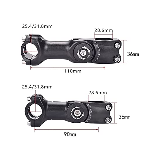 AILOVA Vástago De Bicicleta De Montaña,Aleación De Aluminio Manillar Bicicleta De Montaña Madre Bicicleta Carretera Abrazadera Vástago 25.4/31.8 (31.8 * 100mm)