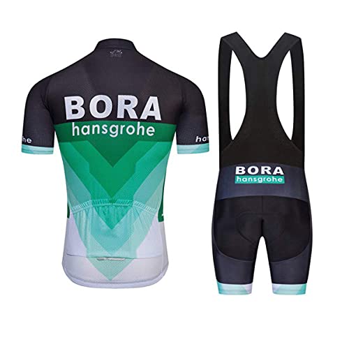 AioTio Conjunto de Ropa Ciclismo Hombre Verano Maillot Ciclismo Mangas Cortas y Tirantes Culotte Pantalones Cortos con 3D Gel Acolchado para MTB Bicicleta Equipacion Ciclismo(Verde, S)