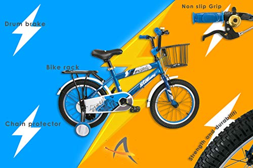 Airel Bicicletas Bicicleta para niños,niñas,Estilo Libre, 12 14 16 Pulgadas con Ruedas de Entrenamiento para Niños y Niñas | Bici con Ruedines y Cesta| (Azul-Oscuro, 16)