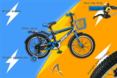 Airel Bicicletas Bicicleta para niños,niñas,Estilo Libre, 12 14 16 Pulgadas con Ruedas de Entrenamiento para Niños y Niñas | Bici con Ruedines y Cesta| (Azul-Claro, 16)