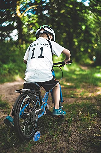 Airel Bicicletas Bicicleta para niños,niñas,Estilo Libre, 12 14 16 Pulgadas con Ruedas de Entrenamiento para Niños y Niñas | Bici con Ruedines y Cesta| (Azul-Claro, 16)