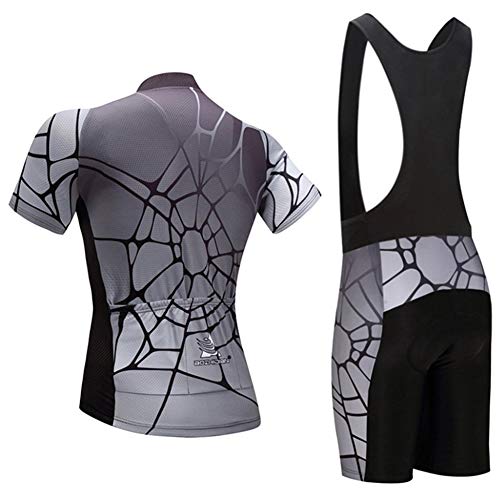 AJL Verano al Aire Libre Web de araña Hombre de Manga Corta Ciclismo Conjunto Combo, Bicicleta de Carretera Juego de la Camisa Ciclo clother Anti-UV MTB Transpirable (Color : C, Size : XXXL)