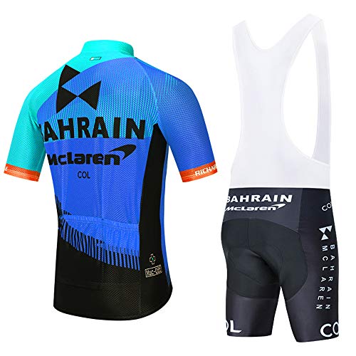 AKAPF Ciclismo Maillot Hombres Jersey + Pantalones Cortos Culote Mangas Cortas de Ciclismo Conjunto Ropa Equipacion 3D Gel Acolchado Transpirable Verano para Deportes al Aire Libre Ciclo Bicicleta