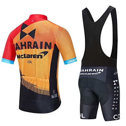 AKAPF Maillot Ciclismo Corto De Verano para Hombre, Respirable Secado Rápido Ciclo Jersey de Manga Corta + 3D Almohadilla De Gel Culote y para Bicicleta MTB Ciclista Bici