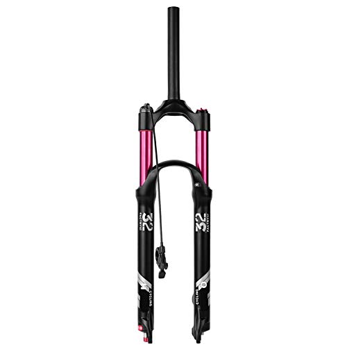 ALBN 140 mm Travel MTB Air Horquilla Suspensión Delantera 26/27.5/29 Pulgadas, Aleación 1-1/8"9 mm para Freno de Disco de Bicicleta de montaña Negro