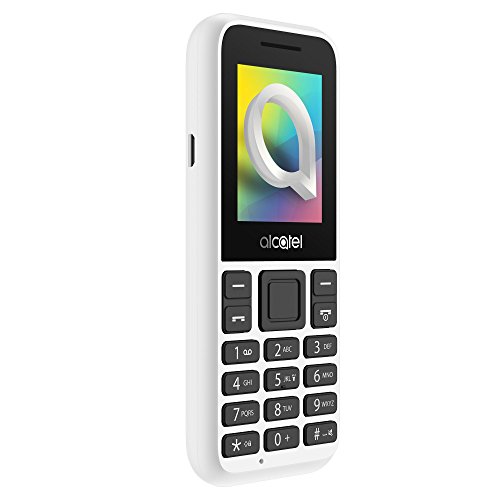 Alcatel 1066D - Telefono móvil de fácil uso, Pantalla de 1.8” QQVGA, 2G, cámara trasera CIF, 4MB de RAM, 4MB de ROM, batería 400mAh (Blanco)