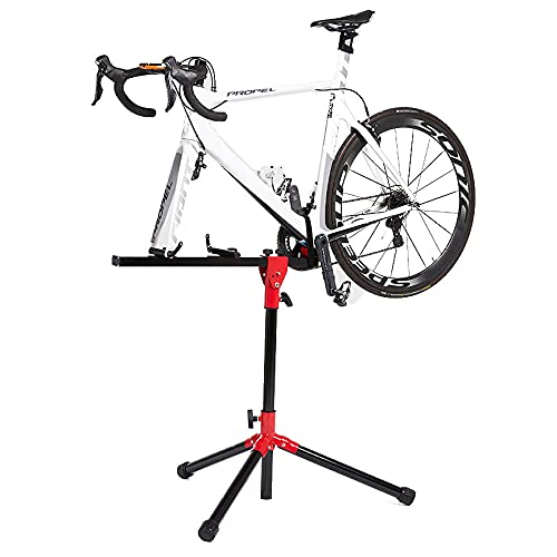 Aleación de aluminio Soportes Bicis Suelo,Soportes Bicis Suelo Ajustable, Ligero, Portátil Soporte Reparacion Bicicleta para Soporte De Entrenador De Bicicleta De Interior