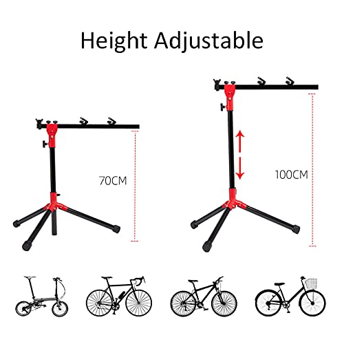 Aleación de aluminio Soportes Bicis Suelo,Soportes Bicis Suelo Ajustable, Ligero, Portátil Soporte Reparacion Bicicleta para Soporte De Entrenador De Bicicleta De Interior