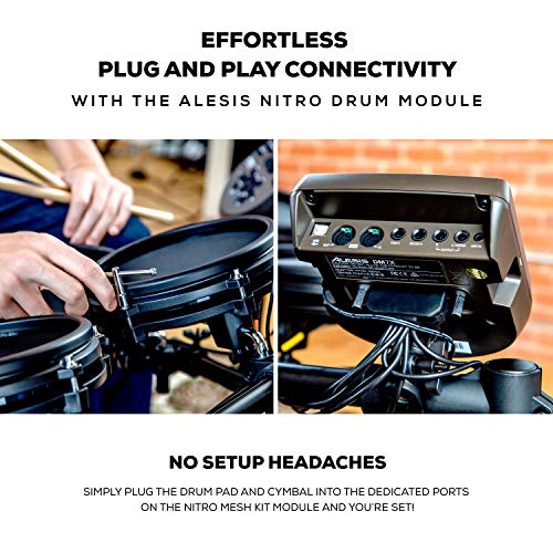 Alesis Pack de expansión para Nitro Mesh Kit - Expansión para batería eléctrica Nitro Mesh Kit con parche de malla de doble zona y platillo de 10"