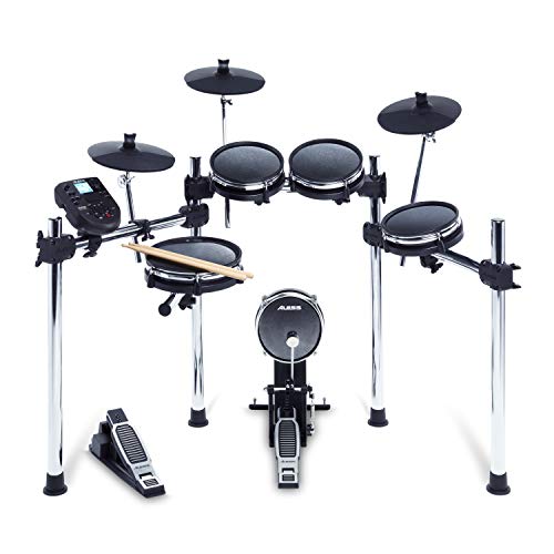 Alesis Surge Mesh Kit - Batería Electrónica de 8 Piezas con Cabezales de Malla, Rack de Cromo y Módulo musical de Batería de 40 Kits, 385 Sonidos, 60 Pistas Play Along y Conectividad USB/MIDI