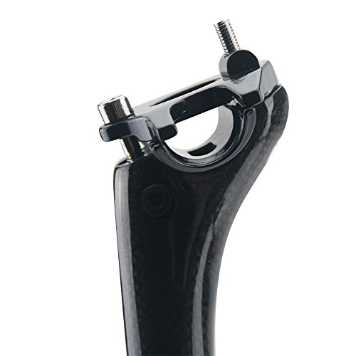 Alfa Pasca Carbono Asiento Puestos Tija para Bicicleta MTB Carretera Offset 27,2/30,8/31,6 (3K Brillante , 31.6*400mm)