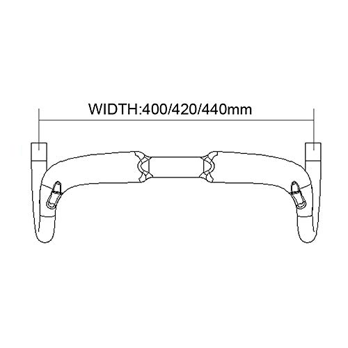 Alfa Pasca Manillar Carbono Bicicleta Carretera Manillares Bici Ciclismo Carretera 400/420/440mm Negro Manillar de Carretera