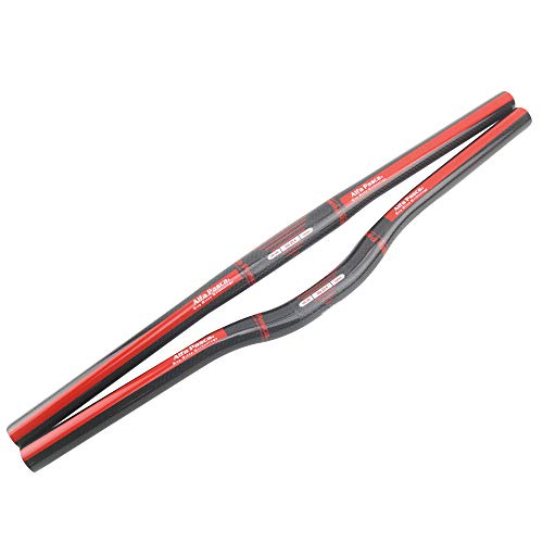 Alfa Pasca Manillar de Bicicleta de Carbono MTB Manillar Rojo Plano 3K Brillante 25,4 * 600mm Manillar de Bicicleta de montaña de Carbono