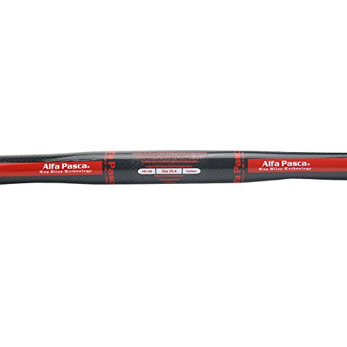 Alfa Pasca Manillar de Bicicleta de Carbono MTB Manillar Rojo Plano 3K Brillante 25,4 * 600mm Manillar de Bicicleta de montaña de Carbono