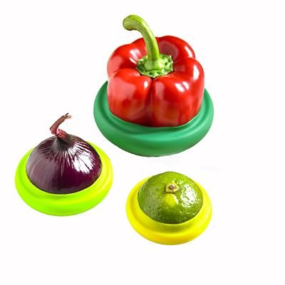 Alimentos Huggers por Kitchencraft – multiusos silicona Fruit & Veg ahorradores/puede tapas/tapas de tarros (Set de 4)