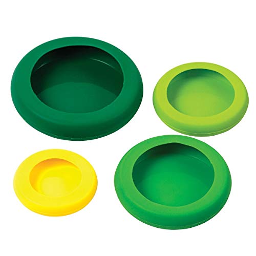 Alimentos Huggers por Kitchencraft – multiusos silicona Fruit & Veg ahorradores/puede tapas/tapas de tarros (Set de 4)