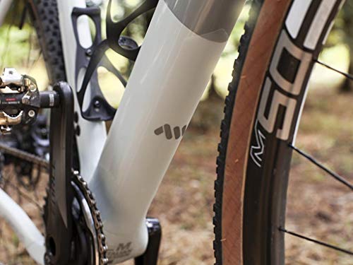 All Mountain Style AMS Protector de Cuadro Gravel/Road - Protege tu Bicicleta de posibles rayadas y Golpes, Transparente/Plata