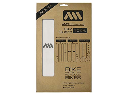 All Mountain Style AMS Protector de Cuadro Total – Protege tu Bicicleta de Las rayadas y Golpes. Transparente/Plata posibles arañazos, Adultos Unisex