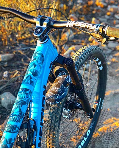 All Mountain Style AMSFG2FRSK Protector de Cuadro Extra – Protege tu Bicicleta de posibles arañazos y Golpes, Unisex Adulto, Fractal/Cráneo