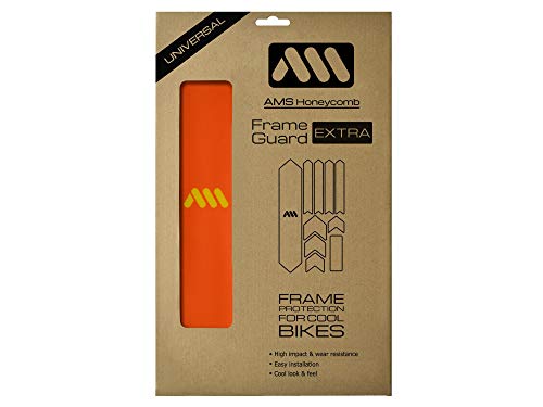 All Mountain Style AMSFG2ORYW Protector de Cuadro Extra – Protege tu Bicicleta de posibles arañazos y Golpes, Unisex Adulto, Naranja/Amarillo, XL