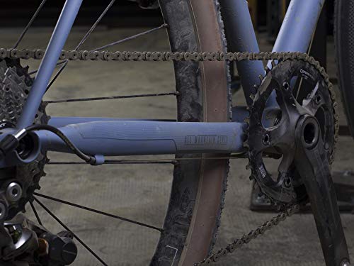 All Mountain Style AMSFG4CLSV Protector del Cubrecadenas – Protege la Parte Posterior de tu Bicicleta de posibles rayadas y Golpes, Unisex Adulto, Transparente/Plata, M