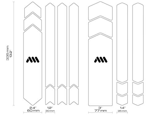 All Mountain Style AMSFG5CLCM Protector de Cuadro Full – Protege tu Bicicleta de Las rayadas y Golpes, Transparente/Camo posibles arañazos, Adultos Unisex