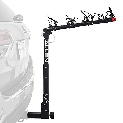 Allen Sports Portabicicletas Deluxe para 4 Bicicletas montado en Enganche de Bloqueo, Modelo 542QR, Negro