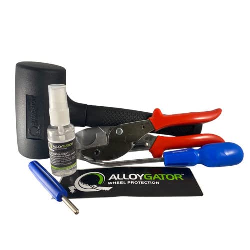 AlloyGator Kit de montaje de protectores de ruedas: martillo de fibra de vidrio, cortadores de perfil, levantador de tachuelas, removedor de núcleo de válvula para adaptarse a tu