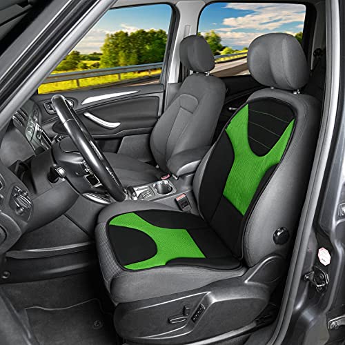 Almohadillas de asiento WALSER Grafis, almohadillas de asiento universales de coche, almohadillas de asiento de coche y capa protectora inferior, protector de asiento de coche negro-verde