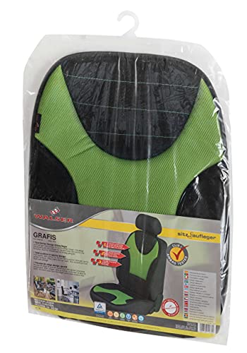 Almohadillas de asiento WALSER Grafis, almohadillas de asiento universales de coche, almohadillas de asiento de coche y capa protectora inferior, protector de asiento de coche negro-verde