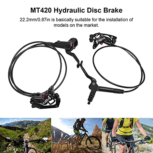 Alomejor Freno De Disco Hidráulico para Bicicleta M4 Frenos De Bicicleta Pinza De 4 Pistones MT420 Freno Delantero Derecho Trasero Izquierdo MT420 Freno De Bicicleta
