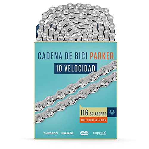 Alphatrail Cadena de Bicicleta Parker 10 Velocidades 116 Eslabones I Compatible con Shimano, SRAM, KMC, Connex, Campagnolo I Incl. Cierre de Cadena