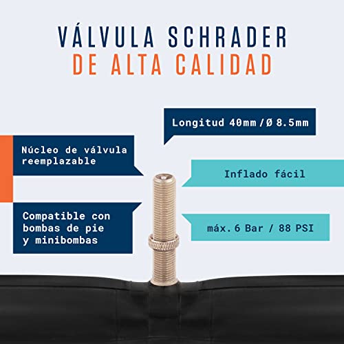 Alphatrail Cámara de Bicicleta Rick 20 Pulgadas AV Schrader Válvula 2X Conjunto con Garantía de Movilidad I Cubierta Compatible Schwalbe, Michelin, Continental, Conti, Maxxis & Kenda