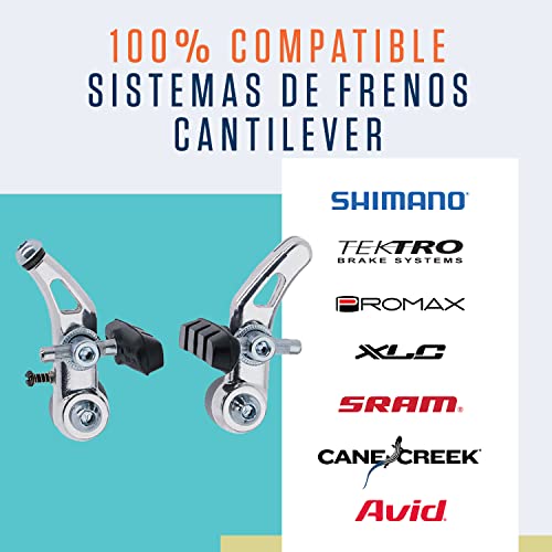 Alphatrail Cantilever Zapatas Freno 2 Pares 70mm I Alta Potencia de frenado en la Vida Cotidiana I Duradero & 100% Adecuado para Cantilever Frenos de Shimano, Tektro, Avid, SRAM, XLC etc.