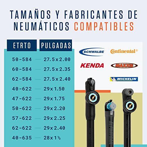 Alphatrail MTB Cámara de Bicicleta Rick 29 Pulgadas AV Schrader Válvula 2X Conjunto con Garantía de Movilidad I Cubierta Compatible Schwalbe, Michelin, Continental, Conti, Maxxis, Vittoria & Kenda