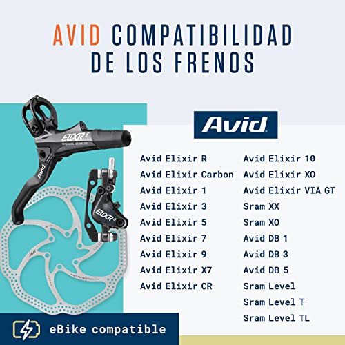 Alphatrail Pastillas de Freno - Avid Elixir I Orgánico Pastilla de Freno MTB con Alta Potencia de frenado y kilometraje I Avid Elixir R Carbon 1 3 5 7 9 X7 CR 10 XO Via GT