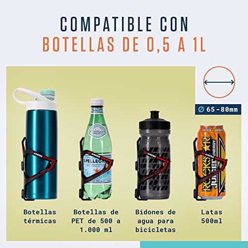 Alphatrail Portabidón para Bicicleta I Garantía Anti-Rotura de por Vida I 36g Lightweight Diseño I Incl. Tornillos I Compatible con Cube, SKS, Elite, Topeak y Otras Botellas de Bebida I Rojo