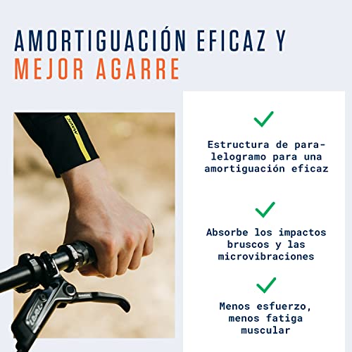 Alphatrail Puños MTB Leo I Amortiguación optimizada para senderos de MTB difíciles I Fuerte Montaje de Double Lock-On para el Manillar de Ø 22mm I duraderos un Compuesto y Caucho ecológico