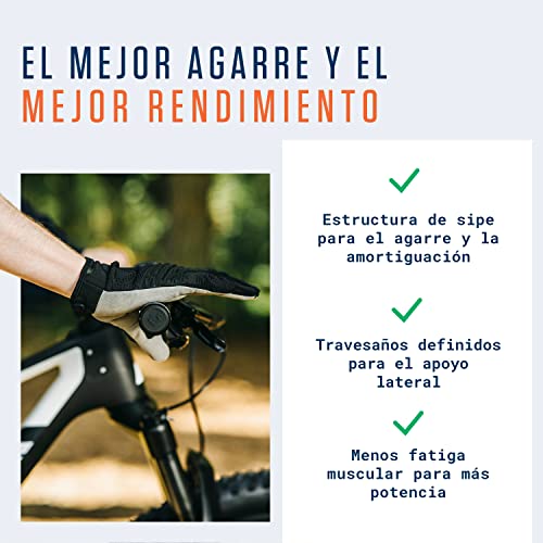 Alphatrail Puños MTB Logan I Agarre Extremo para descensos rápidos I Fuerte Montaje de Double Lock-On para el Manillar de Ø 22mm I duraderos un Compuesto y Caucho ecológico I puños Bicicleta