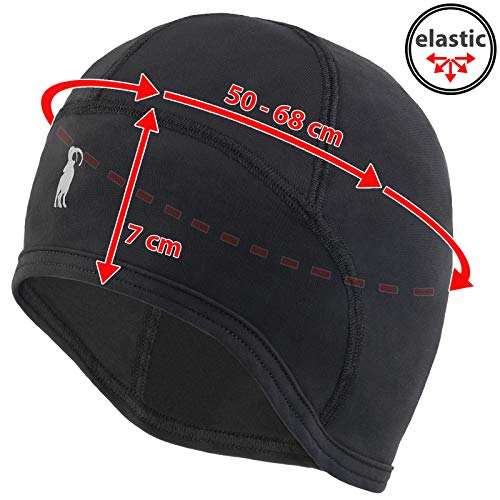 ALPIDEX Gorro Bajo Casco Ciclismo Running Deportes Tapa Craneo Hombre Mujer Casco Liner, Color:Black