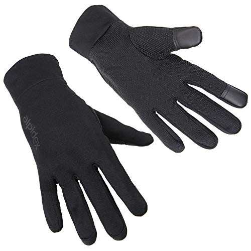 ALPIDEX Guantes Deportivos Ligeros Guantes Deportivos Unisex Nordic Walking para Mujer Señoras y Hombres Gentlemen Guantes de Pantalla táctil para Smartphones, Tamaño:M, Color:Black