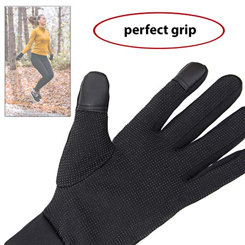 ALPIDEX Guantes Deportivos Ligeros Guantes Deportivos Unisex Nordic Walking para Mujer Señoras y Hombres Gentlemen Guantes de Pantalla táctil para Smartphones, Tamaño:M, Color:Black