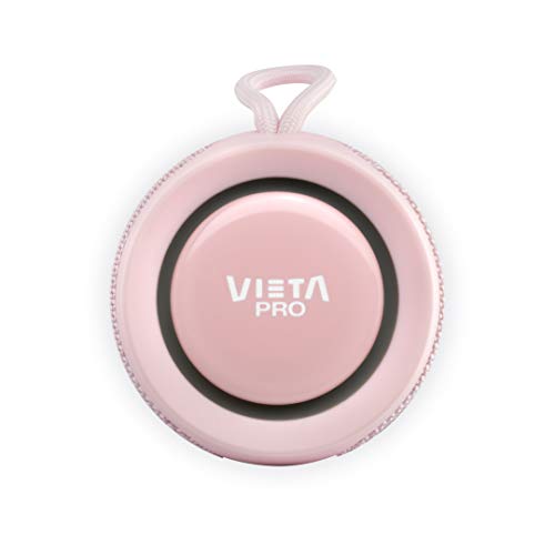 Altavoz Easy 2 de Vieta Pro, con Bluetooth 5.0, True Wireless, Micrófono, Radio FM, 12 Horas de autonomía, Resistencia al Agua IPX7 y botón Directo al Asistente Virtual; Acabado en Color Rosa.