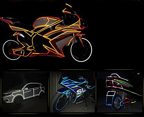 Amaoma Pegatinas Reflectantes para Bicicleta 8M (315"), Cinta Reflectante Adhesiva Etiqueta Engomada del Neumático para Motocicleta Coche Bici de Montaña Ciclismo Casco Mochilas, Verde