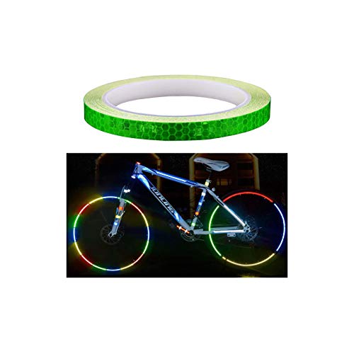 Amaoma Pegatinas Reflectantes para Bicicleta 8M (315"), Cinta Reflectante Adhesiva Etiqueta Engomada del Neumático para Motocicleta Coche Bici de Montaña Ciclismo Casco Mochilas, Verde