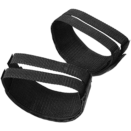 Amasawa Correas de Pedales(4 Pcs),2 par de Pedales de Bicicleta Pedales Toe Clips Straps Cinta Correas de Velcro para Fijo Gear Bike, Negro.