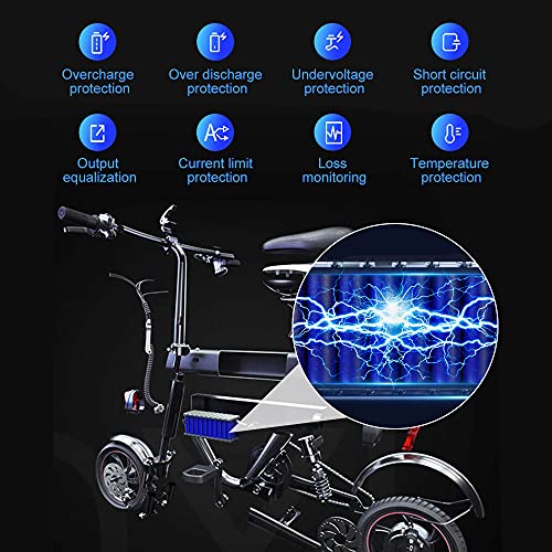 AmazeFan DYU V1 Bicicleta eléctrica plegable para adultos de 12 pulgadas, 240 W, 25 km/h, motor 36 V, 10 Ah, batería de litio con sistema antirrobo, doble suspensión de choque diseño en forma de V