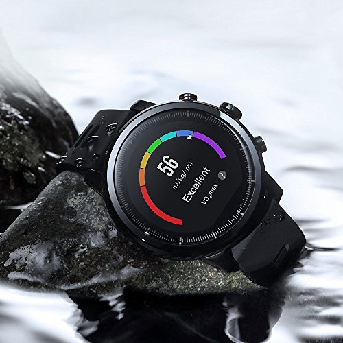 Amazfit Stratos - Smartwatch con GPS y Sensor de frecuencia cardíaca (Resistente al Agua 5ATM) Color Negro - Bluetooth - soporte iOS y Android - Unisex