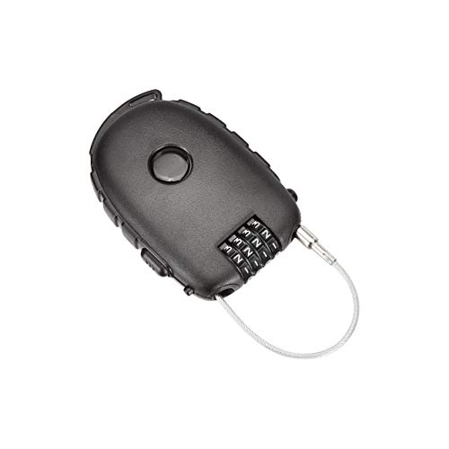 Amazon Basics - Candado con cable retráctil de 4 dígitos, paquete de 1, negro